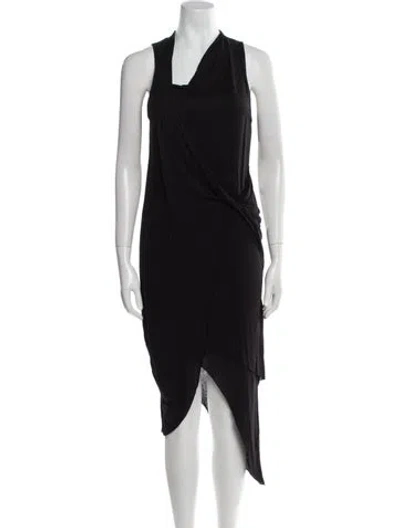 Pre-owned Helmut Lang Cowl Neck Knee-length Dress In Black