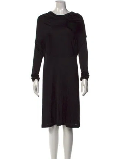 Pre-owned Helmut Lang Cowl Neck Knee-length Dress In Black