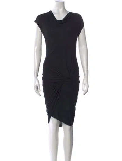 Pre-owned Helmut Lang Cowl Neck Knee-length Dress In Black