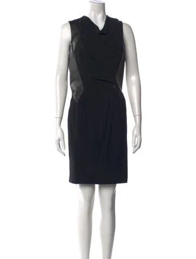 Pre-owned Helmut Lang Cowl Neck Knee-length Dress In Black