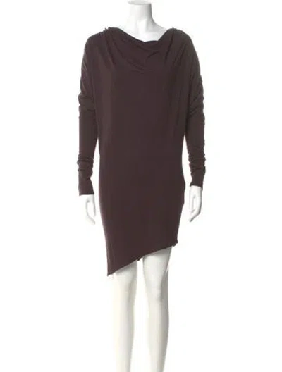 Pre-owned Helmut Lang Cowl Neck Knee-length Dress In Brown