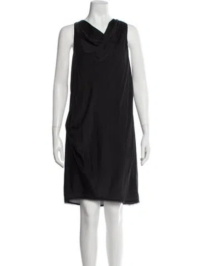 Pre-owned Helmut Lang Cowl Neck Knee-length Dress In Gray