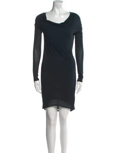 Pre-owned Helmut Lang Cowl Neck Knee-length Dress In Green