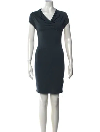 Pre-owned Helmut Lang Cowl Neck Knee-length Dress In Green