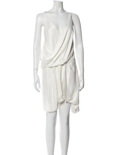 Pre-owned Helmut Lang Cowl Neck Knee-length Dress In Neutral