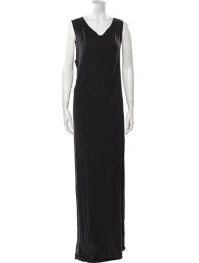 Pre-owned Helmut Lang Cowl Neck Long Dress In Black