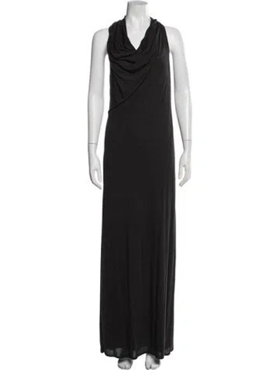 Pre-owned Helmut Lang Cowl Neck Long Dress In Black