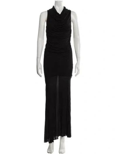 Pre-owned Helmut Lang Cowl Neck Long Dress In Black
