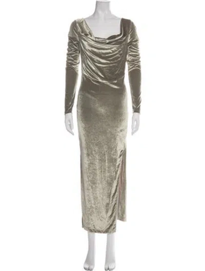 Pre-owned Helmut Lang Cowl Neck Long Dress In Green