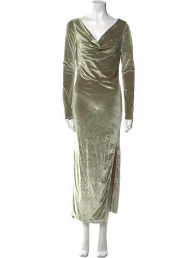 Pre-owned Helmut Lang Cowl Neck Long Dress W/ Tags In Green