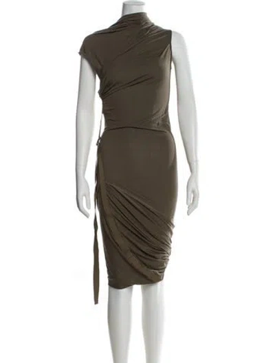 Pre-owned Helmut Lang Cowl Neck Long Dress W/ Tags In Green