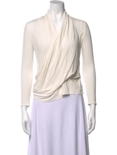 Pre-owned Helmut Lang Cowl Neck Long Sleeve Blouse In Neutral