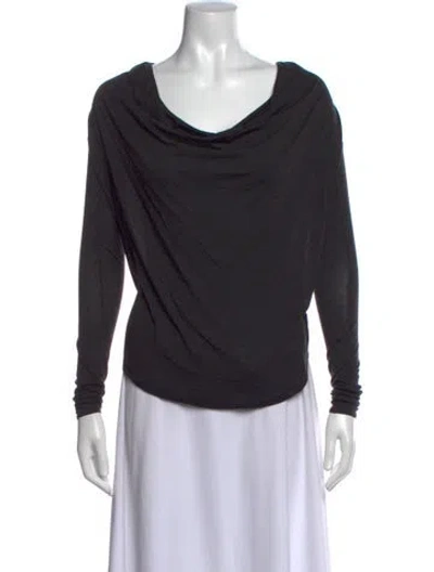 Pre-owned Helmut Lang Cowl Neck Long Sleeve Top In Black