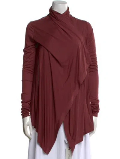 Pre-owned Helmut Lang Cowl Neck Long Sleeve Top In Red
