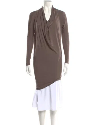 Pre-owned Helmut Lang Cowl Neck Long Sleeve Tunic In Neutral