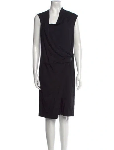 Pre-owned Helmut Lang Cowl Neck Midi Length Dress In Black