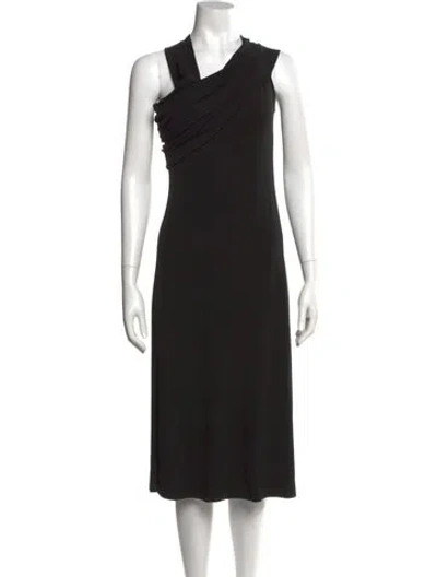 Pre-owned Helmut Lang Cowl Neck Midi Length Dress In Black