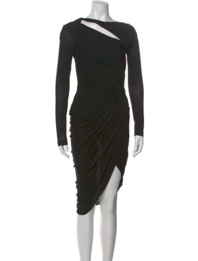 Pre-owned Helmut Lang Cowl Neck Midi Length Dress In Black