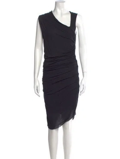 Pre-owned Helmut Lang Cowl Neck Midi Length Dress In Black