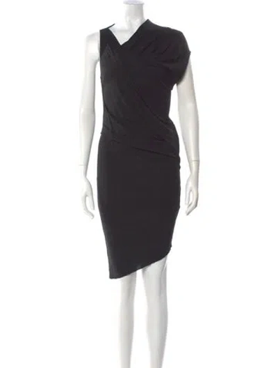 Pre-owned Helmut Lang Cowl Neck Midi Length Dress In Black