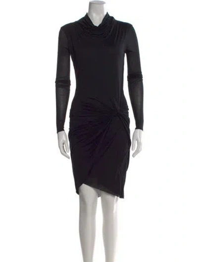 Pre-owned Helmut Lang Cowl Neck Midi Length Dress In Black