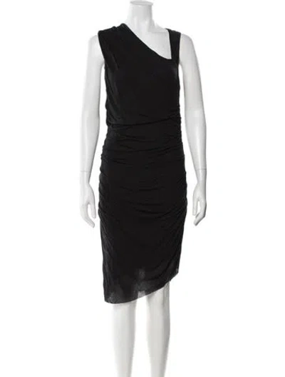 Pre-owned Helmut Lang Cowl Neck Midi Length Dress In Black