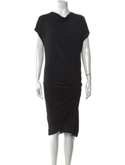 Pre-owned Helmut Lang Cowl Neck Midi Length Dress In Black
