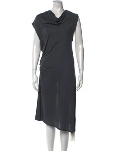 Pre-owned Helmut Lang Cowl Neck Midi Length Dress In Gray