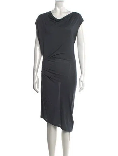 Pre-owned Helmut Lang Cowl Neck Midi Length Dress In Grey