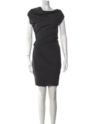 Pre-owned Helmut Lang Cowl Neck Midi Length Dress In Grey
