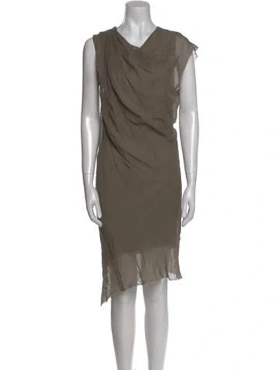 Pre-owned Helmut Lang Cowl Neck Midi Length Dress In Neutral