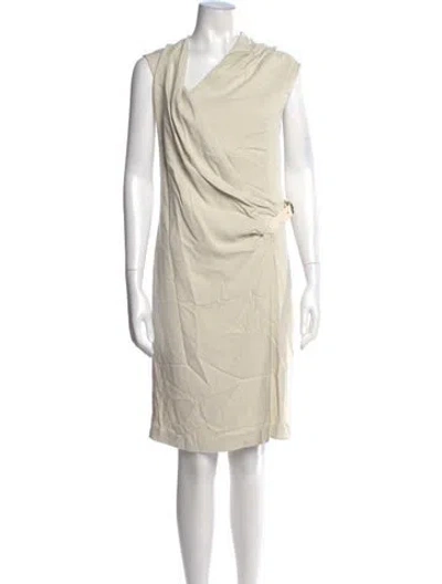 Pre-owned Helmut Lang Cowl Neck Midi Length Dress In Neutral
