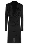 Helmut Lang Liquid Jersey Cowl-neck Dress In Black