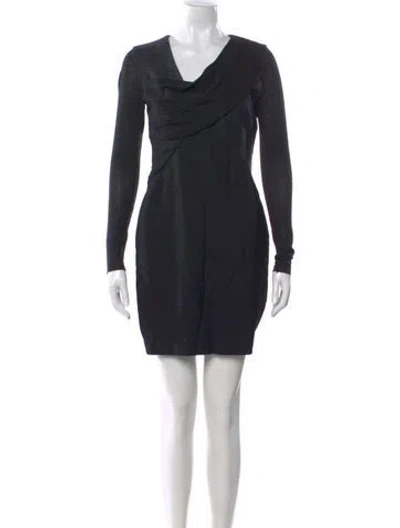 Pre-owned Helmut Lang Cowl Neck Mini Dress In Black