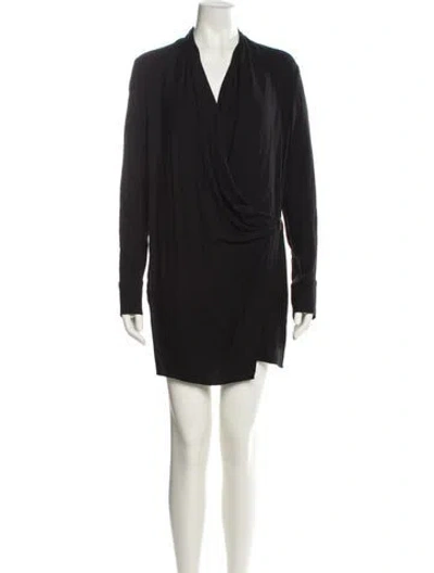 Pre-owned Helmut Lang Cowl Neck Mini Dress In Black