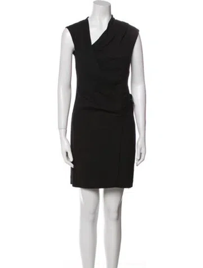 Pre-owned Helmut Lang Cowl Neck Mini Dress In Black