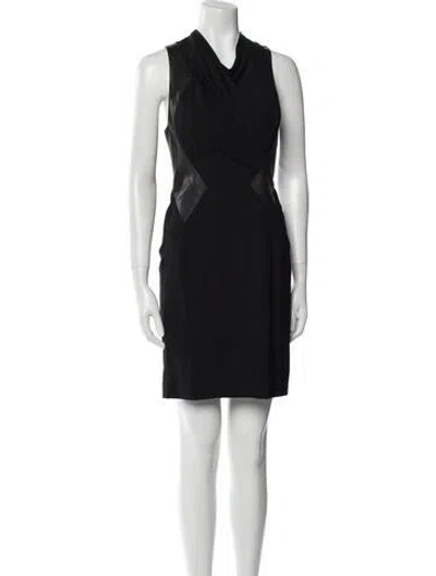 Pre-owned Helmut Lang Cowl Neck Mini Dress In Black