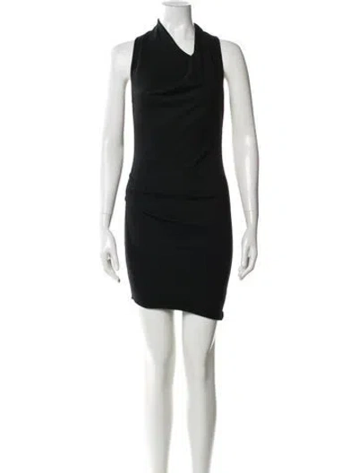 Pre-owned Helmut Lang Cowl Neck Mini Dress In Black