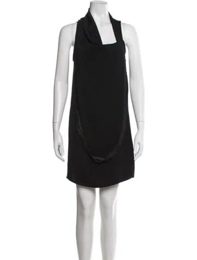 Pre-owned Helmut Lang Cowl Neck Mini Dress In Black