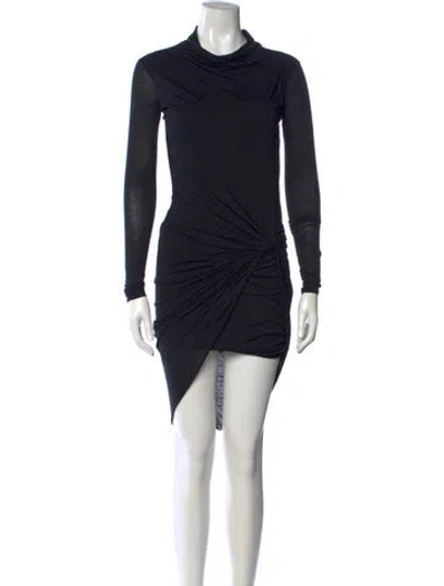 Pre-owned Helmut Lang Cowl Neck Mini Dress In Black