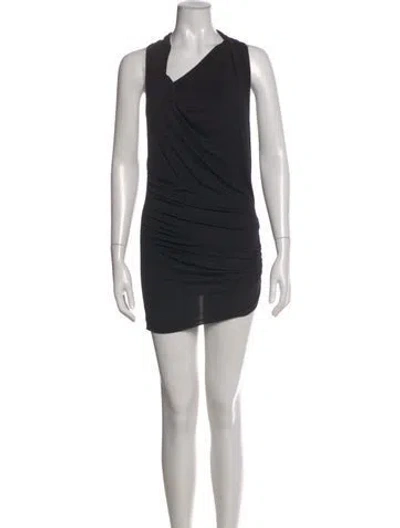 Pre-owned Helmut Lang Cowl Neck Mini Dress In Black
