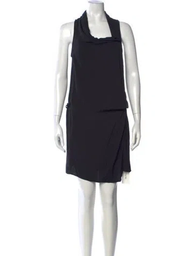 Pre-owned Helmut Lang Cowl Neck Mini Dress In Black