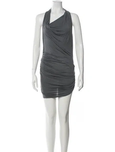 Pre-owned Helmut Lang Cowl Neck Mini Dress In Blue