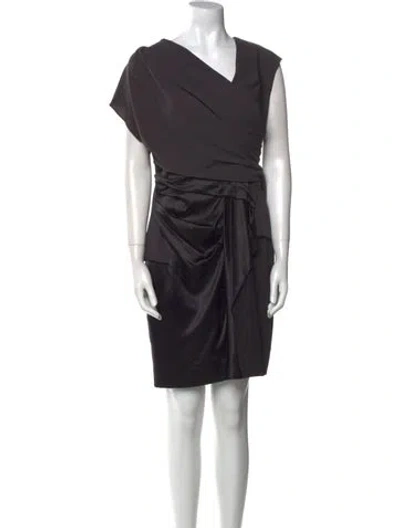Pre-owned Helmut Lang Cowl Neck Mini Dress In Brown