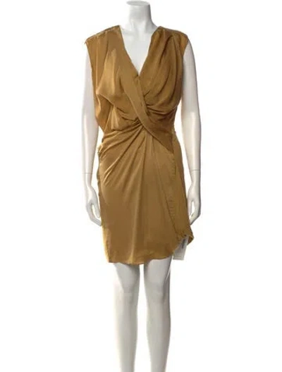 Pre-owned Helmut Lang Cowl Neck Mini Dress In Brown
