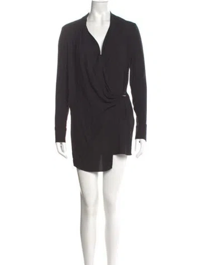 Pre-owned Helmut Lang Cowl Neck Mini Dress In Gray