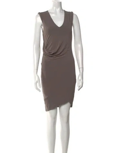 Pre-owned Helmut Lang Cowl Neck Mini Dress In Gray