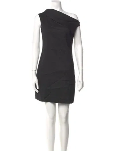 Pre-owned Helmut Lang Cowl Neck Mini Dress In Gray