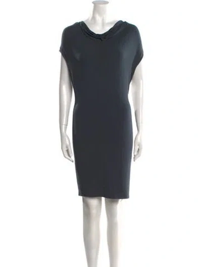 Pre-owned Helmut Lang Cowl Neck Mini Dress In Green