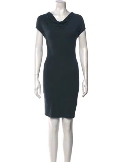 Pre-owned Helmut Lang Cowl Neck Mini Dress In Green